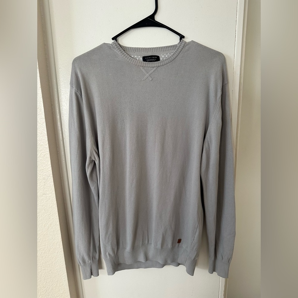 Zara men’s light blue knit super soft sweater